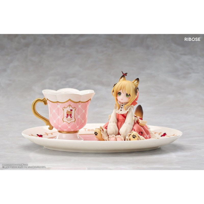 Original Character DLC Series PVC Figure Tea Time Cats Orange Cat 10 cm 4