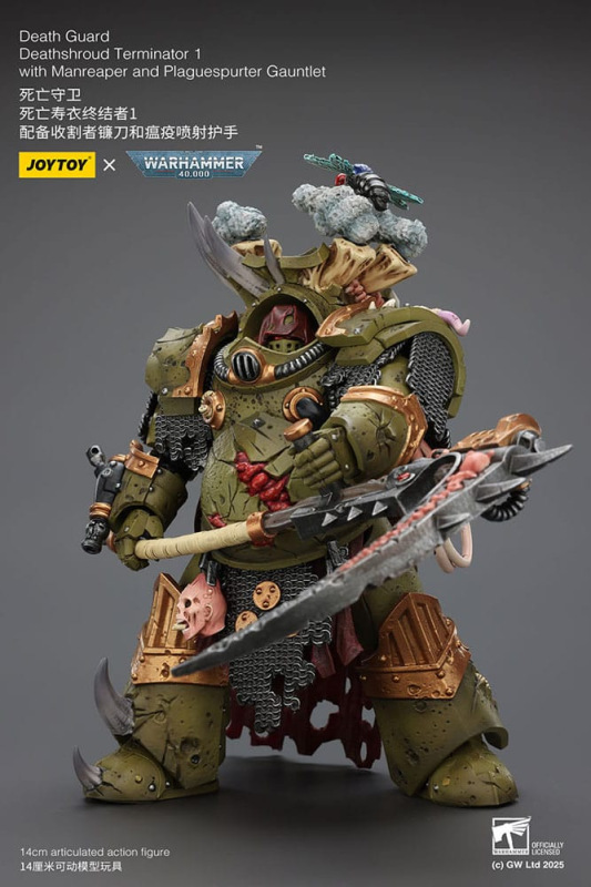 Warhammer 40k Action Figure 1/18 Death Guard Deathshroud Terminator 1 with Manreaper and Plaguespurt 5