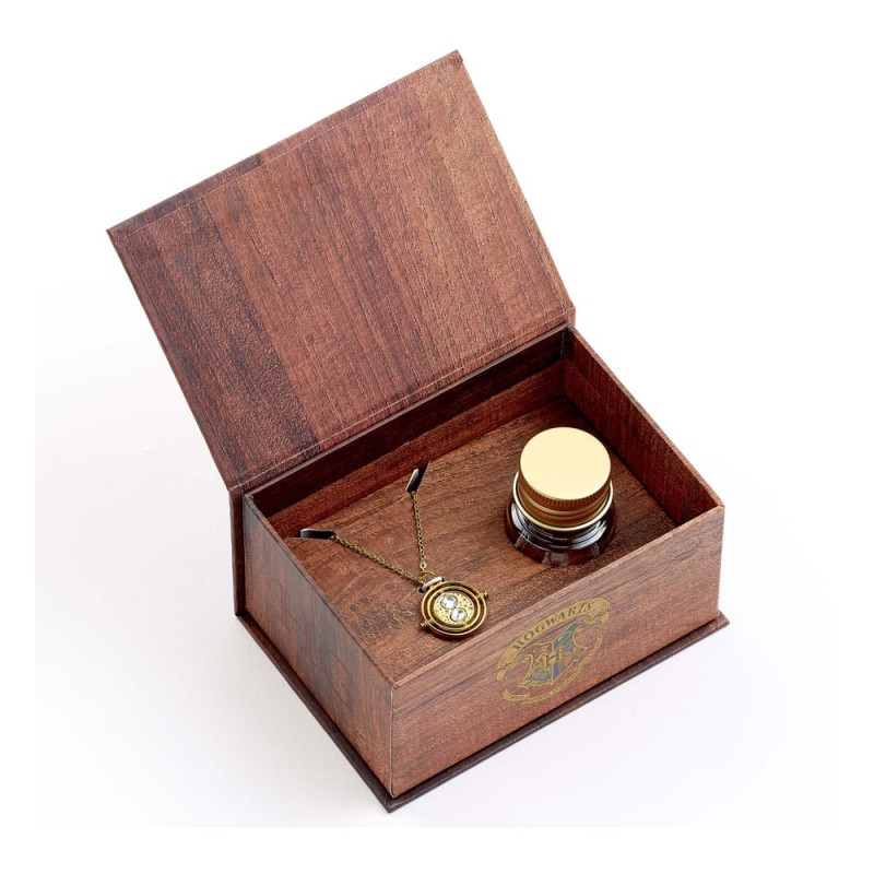 Harry Potter: Hermoine Potions Time Turner Necklace and Earrings Gift Set (Golden Tone) 1
