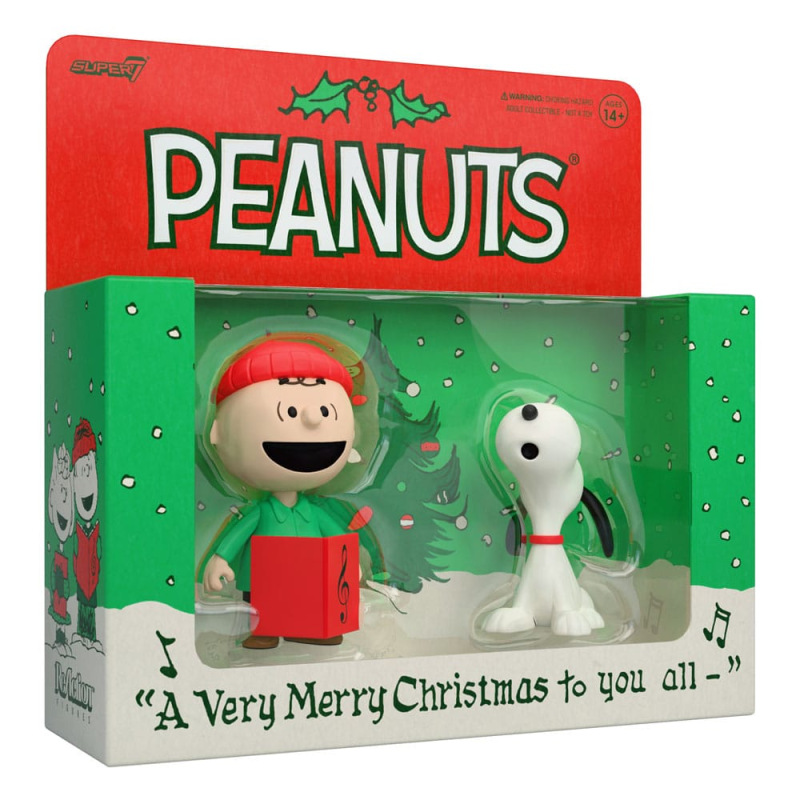 Peanuts ReAction Action Figures 2-Pack Brown and Snoopy (Caroling) 10 cm 1