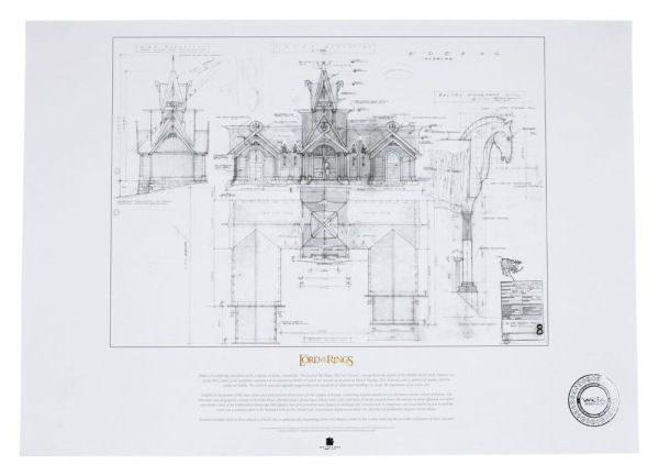 Lord of the Rings Blueprint Art Print The Stable of Edoras 59 x 42 cm