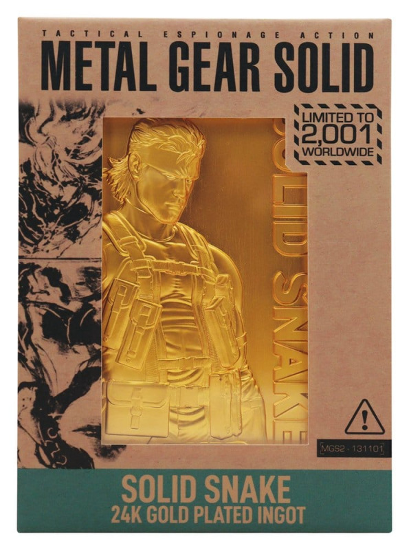 Metal Gear Solid 2 Ingot Snake 24k Gold Plated Limited Edition 3