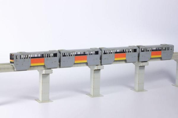 Original Character Series 1000 1/150 Paper Model Kit Tama Intercity Monorail (4 cars) 48 cm