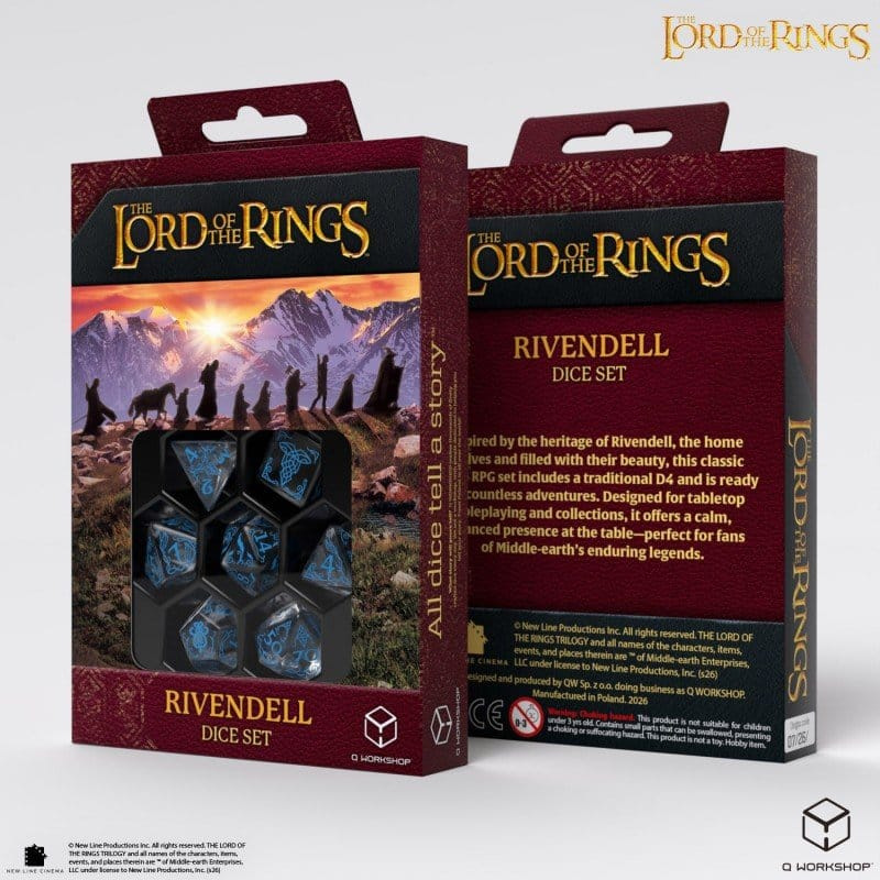 The Lord of the Rings Dice Set of 7 Rivendell (Water) 8