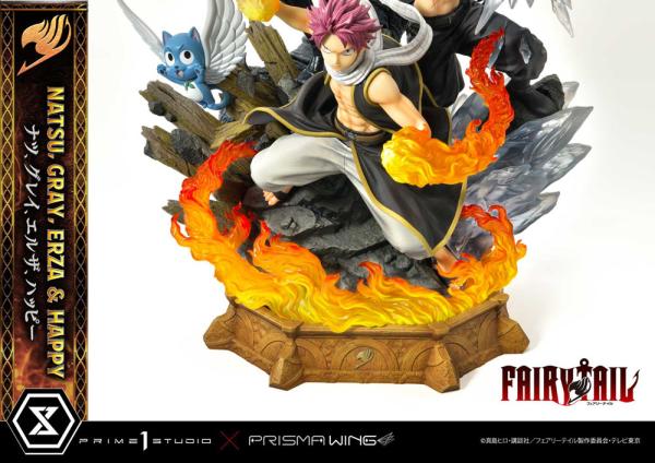 Fairy Tail PVC Statue 1/6 Natsu, Gray, Erza, Happy Deluxe Bonus Version 57 cm