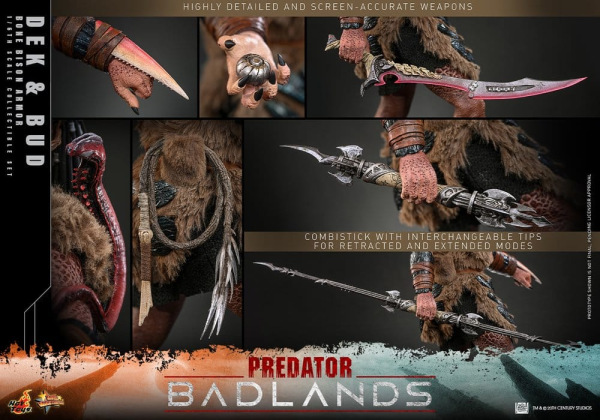 Predator: Badlands Movie Masterpiece Action Figures 2-Pack 1/6 Dek (Bone Bison Armor) and Bud 31 cm 12