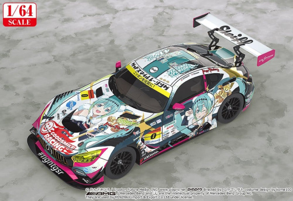 Hatsune Miku GT Project Vehicle 1/64 Good Smile Hatsune Miku AMG 2018 SUPER GT Ver. 7 cm 1