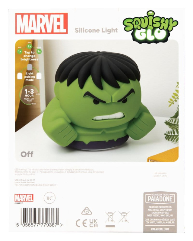 Marvel Universe SquishyGlo Silicon Light Hulk Rechargeable 15 cm 4