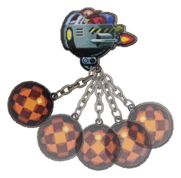 Sonic - The Hedgehog Pin Badge Dr. Eggman Egg Mobile Chained 3