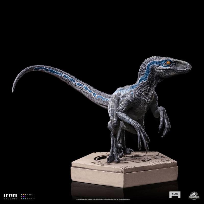 Jurassic World Icons Statue Velociraptor B Blue 7 cm 5