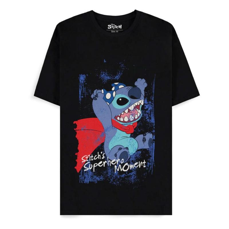 Lilo & Stitch T-Shirt Superhero Black Size S