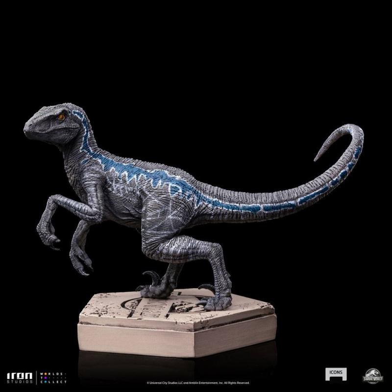 Jurassic World Icons Statue Velociraptor B Blue 7 cm 4