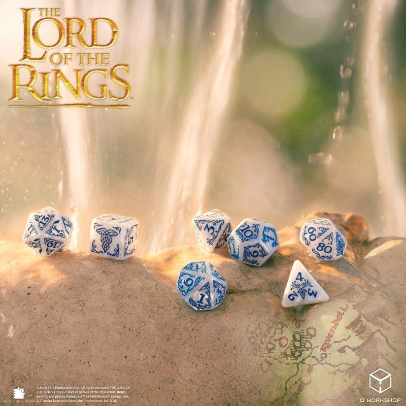 The Lord of the Rings Dice Set of 7 Rivendell (Stone) 2