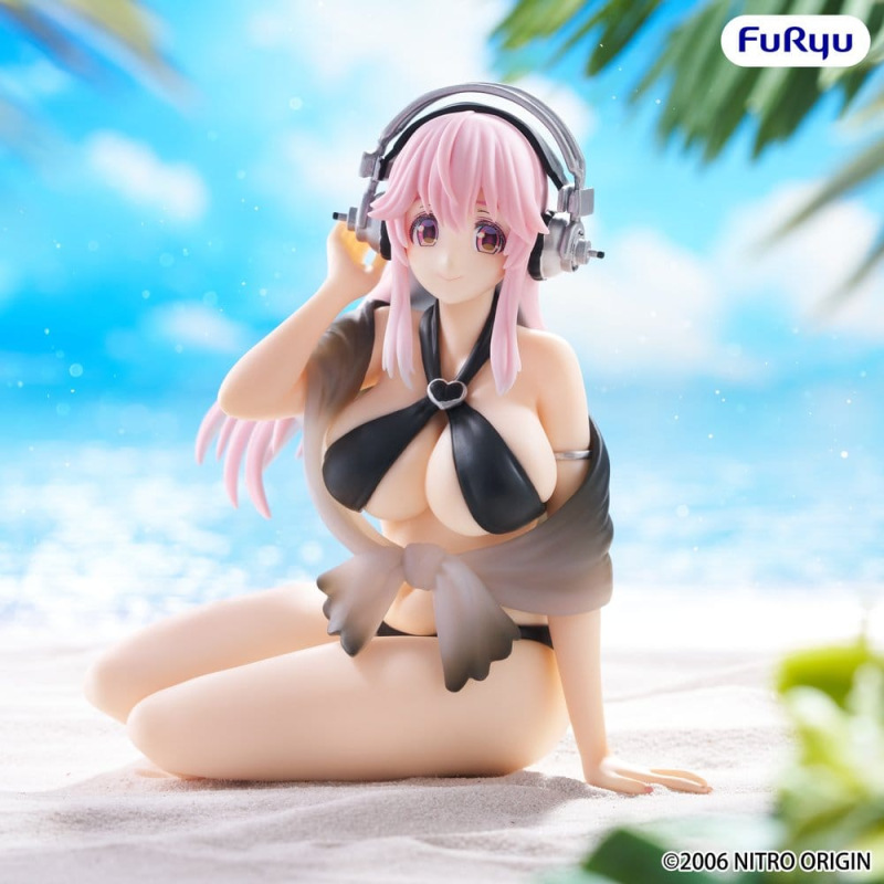 Super Sonico Noodle Stopper PVC Statue Super Sonico Swimsuit Black Color Ver. 10 cm 2