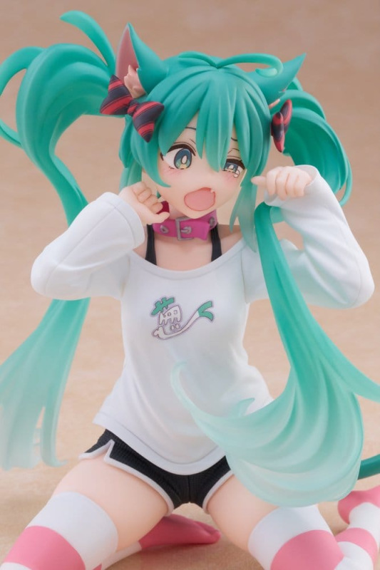 Hatsune Miku PVC Statue Desktop Cute Figure Hatsune Miku Cat Ear T-Shirt Ver. 13 cm 10