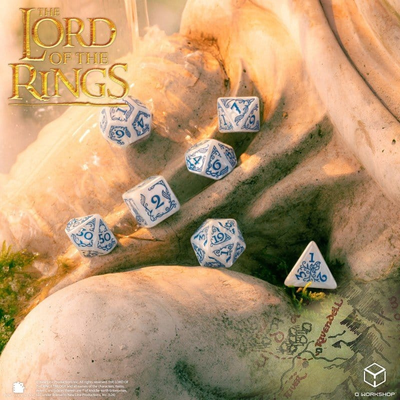 The Lord of the Rings Dice Set of 7 Rivendell (Stone) 4