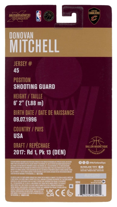 NBA SportsPicks Action Figure Donovan Mitchell (Cleveland Cavaliers) 15 cm 7