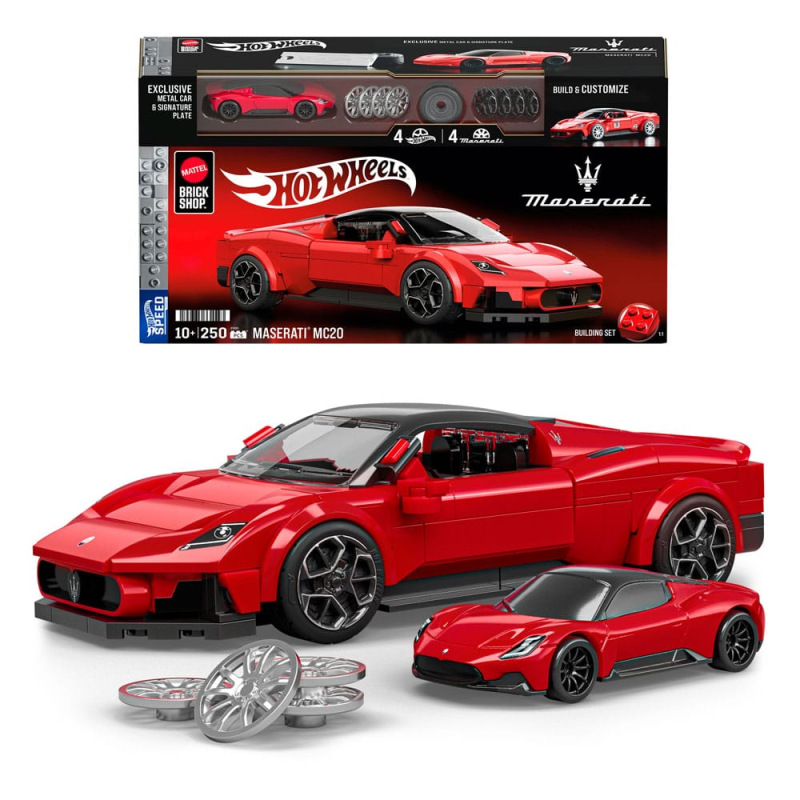 Mattel Brick Shop Hot Wheels Speed Series Building Set 1/32 Maserati MC20 1