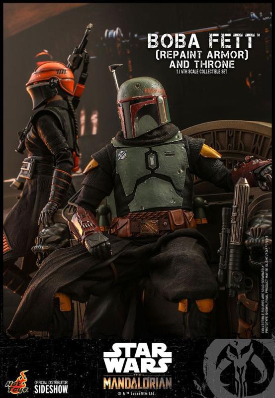 Star Wars The Mandalorian Action Figure 1/6 Boba Fett (Repaint Armor) and Throne 30 cm 5