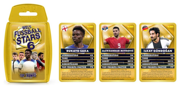 World Football Stars 6 Card Game Top Trumps *German Version* 5