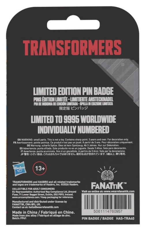 Transformers Pin Badge The Movie 40th Anniversary Unicron Limited Edition 1