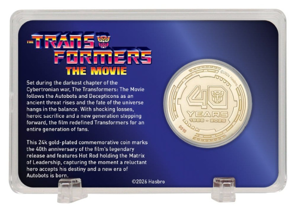 Transformers Collectable Coin The Movie 40th Anniversary Limited Edition 24k Gold Plated 2