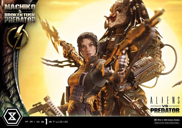 Aliens vs. Predator (Comic) Ultimate Premium Masterline Statue 1/4 Machiko & Broken Tusk Predator DX 14