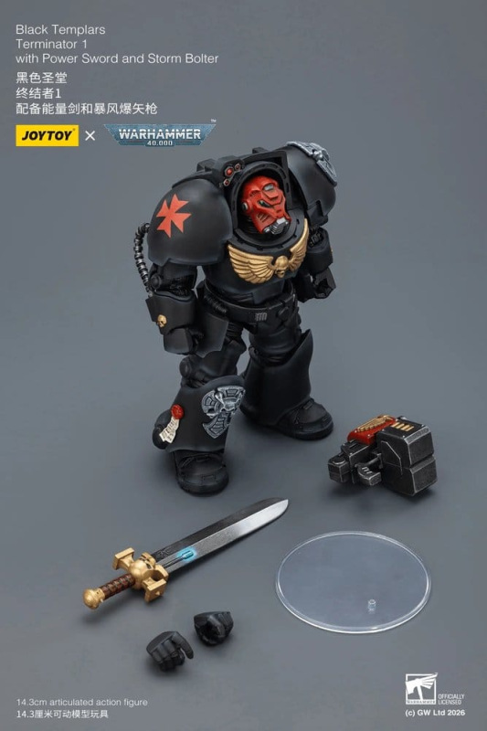 Warhammer 40,000 Action Figure Black Templars Terminator 1 with Power Sword and Storm Bolter 14 cm 5