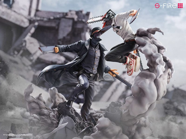 Chainsaw Man Statue Super Situation Figure Chainsaw Man vs. Samurai Sword 26 cm 12
