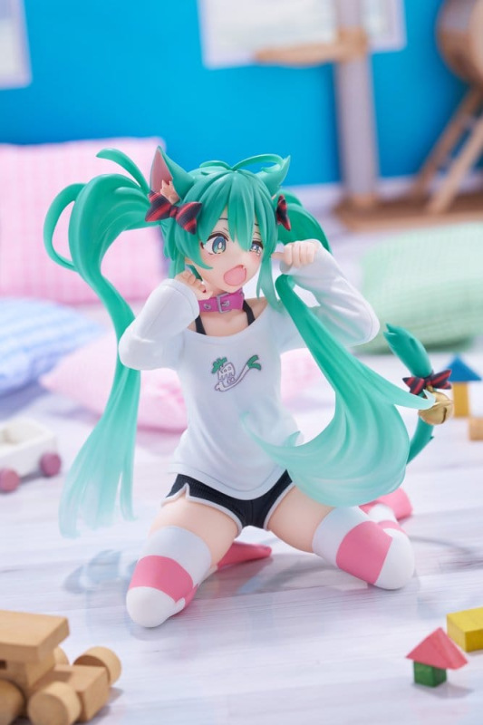 Hatsune Miku PVC Statue Desktop Cute Figure Hatsune Miku Cat Ear T-Shirt Ver. 13 cm 3