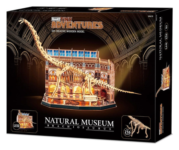 Revell Tiny Adventures Natural Museum 3D Wooden Puzzle Brachiosaurus Skeleton 58 cm 3
