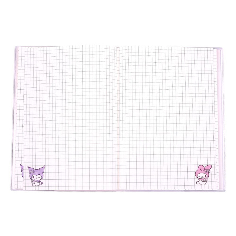 Sanrio Notebook Kuromi & My Melody Pastel Flower Holographic Checkered 2
