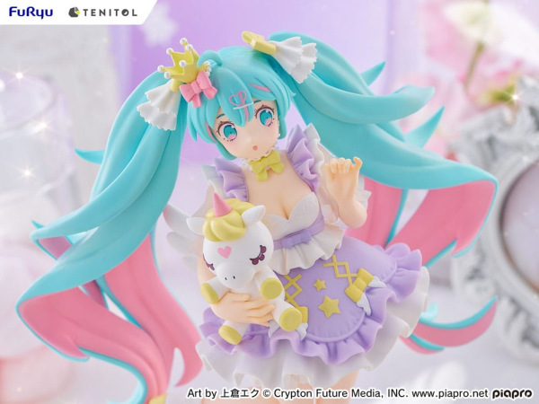 Hatsune Miku Tenitol PVC Statue Hatsune Miku Yumekawa Princess Lavender Ver. 21 cm 5