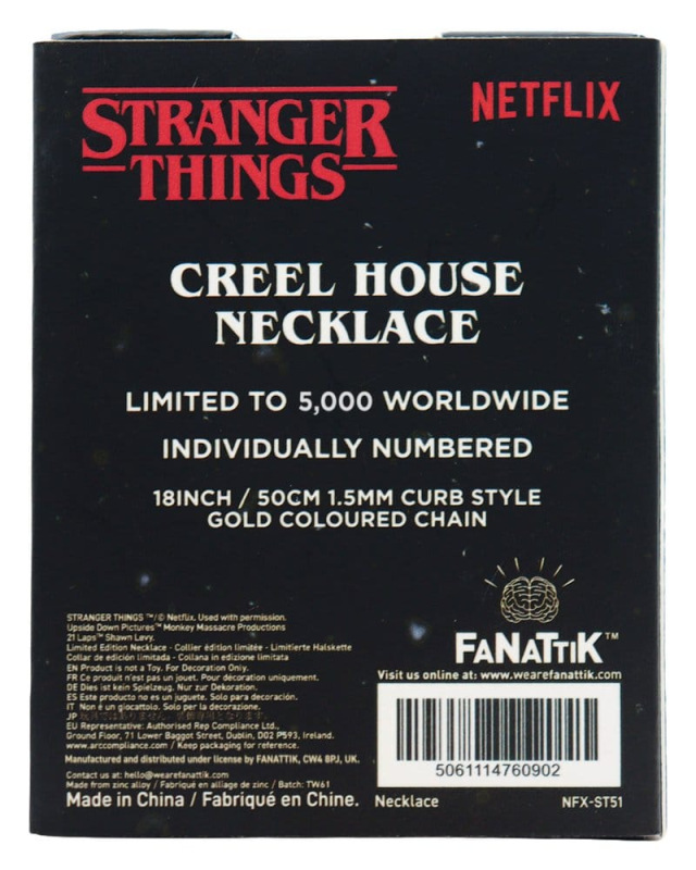 Stranger Things Necklace Creel House Window Limited Edition 3 x 2 cm 6