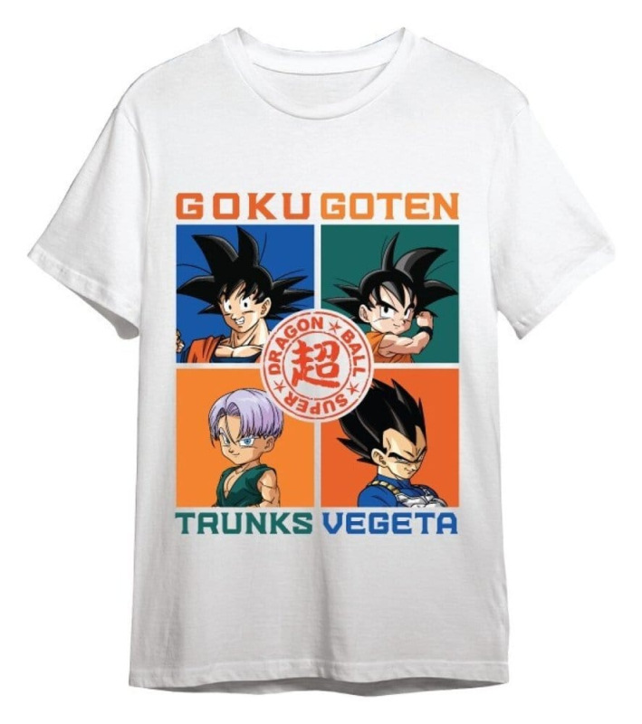 Dragon Ball Super T-Shirt Goku, Goten, Trunks, Vegeta White Size S 1