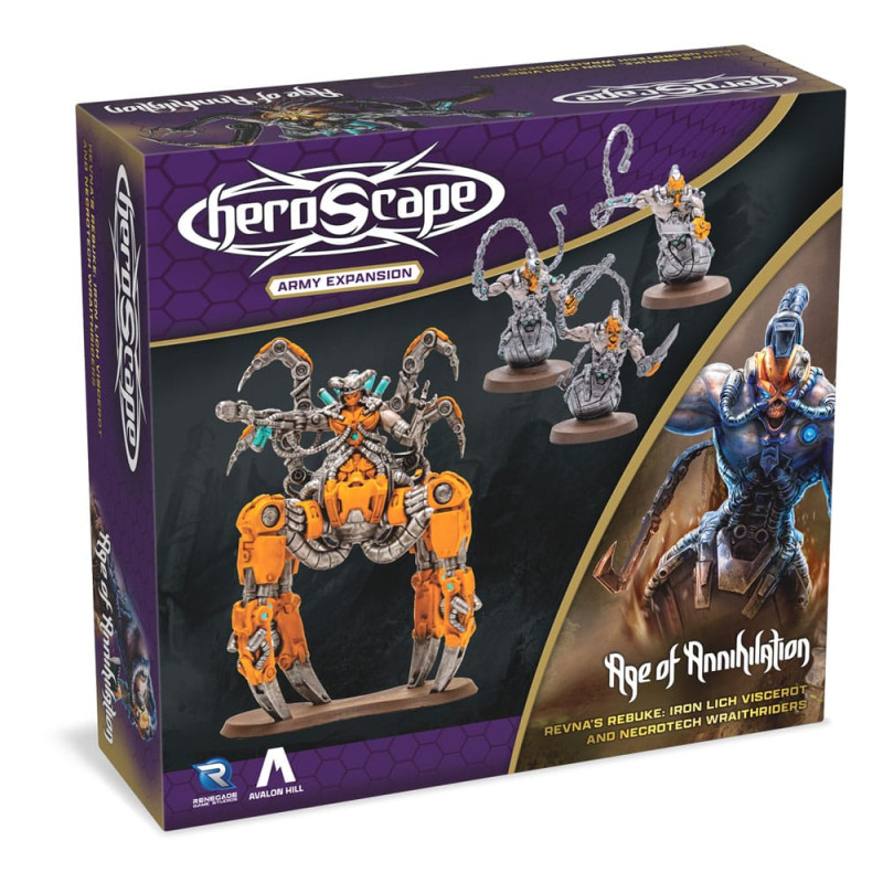 Heroscape Expansion Revna's Rebuke: Iron Lich Viscerot and Necrotech Wraithriders Army *English Vers