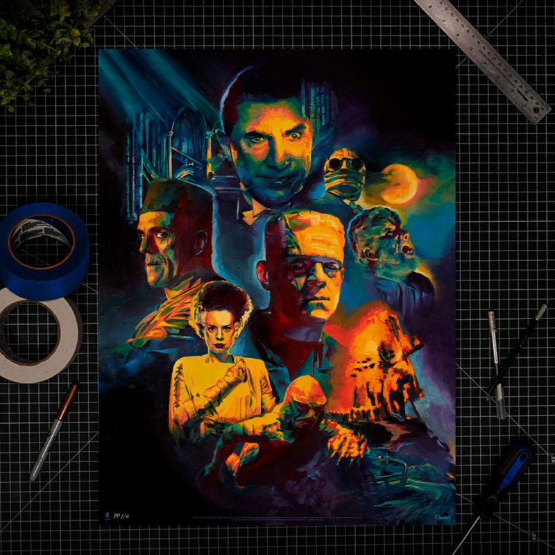 Universal Monsters Art Print Collage by Chris Valentine 61 x 46 cm - unframed 1