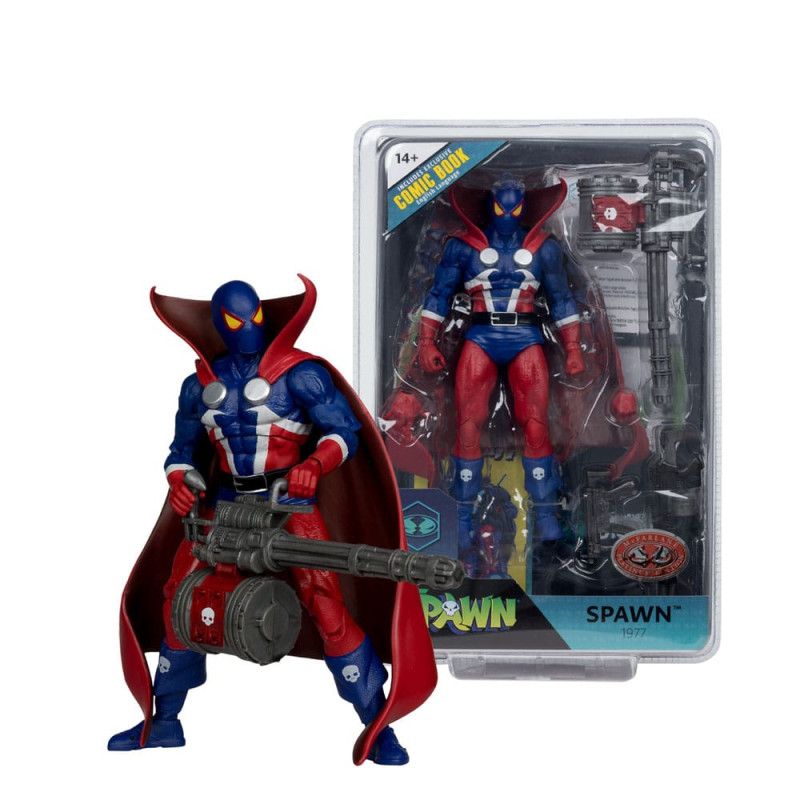 Spawn Page Punchers Action Figure Spawn 1977 Red and Blue (Chase) Red Platinum Edition 18 cm 6