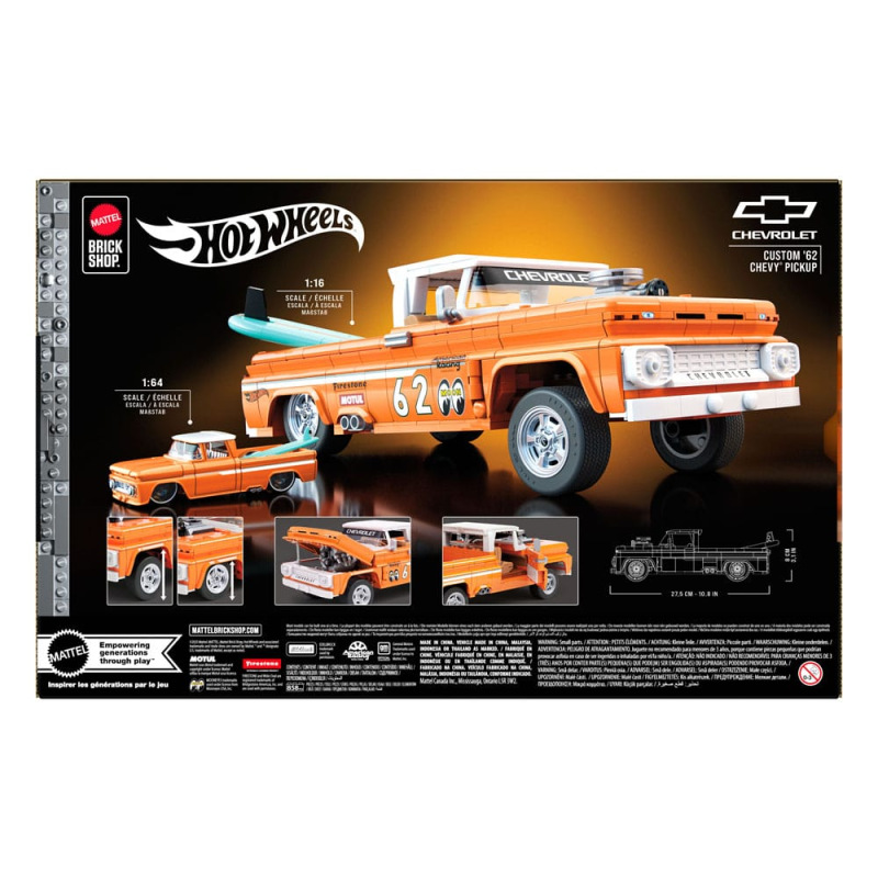 Mattel Brick Shop Hot Wheels Elite Series Building Set 1/16 Custom '62 Chevy Pickup 6
