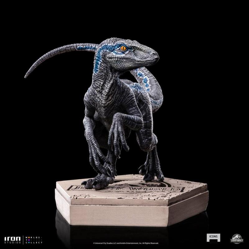 Jurassic World Icons Statue Velociraptor B Blue 7 cm 6