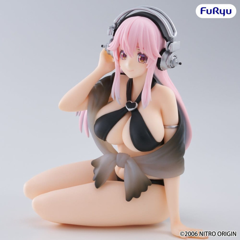 Super Sonico Noodle Stopper PVC Statue Super Sonico Swimsuit Black Color Ver. 10 cm 6