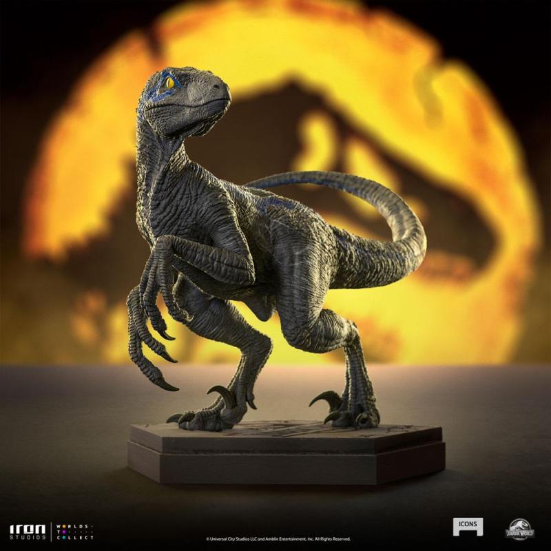 Jurassic World Icons Statue Velociraptor B Blue 7 cm 8