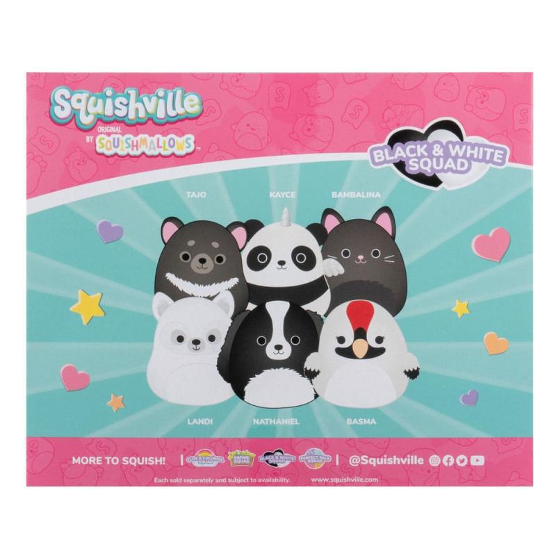 Squishville Mini Squishmallows Plush Figure 6-Pack Black & White Squad 5 cm