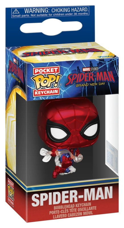 Spider-Man: Brand New Day Pocket POP! Vinyl Keychains 4 cm Spider-Man (Metallic) Display (12) 1