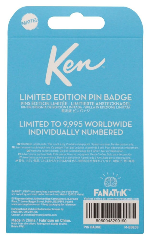 Barbie Pin Badge Ken Limited Edition 1