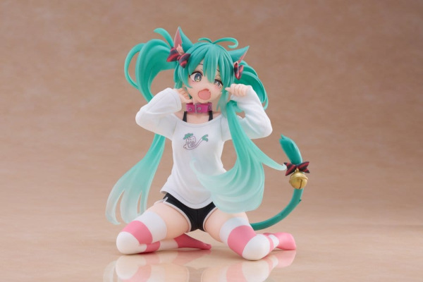 Hatsune Miku PVC Statue Desktop Cute Figure Hatsune Miku Cat Ear T-Shirt Ver. 13 cm 8