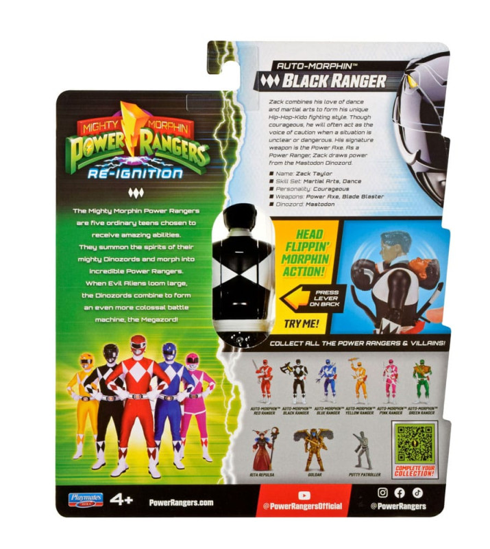 Mighty Morphin Power Rangers Action Figure Auto-Morphin Black Ranger 12 cm 3