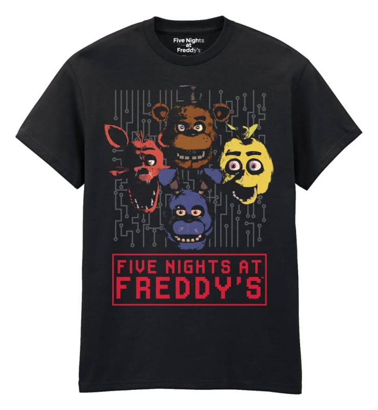 Five Nights at Freddy’s T-Shirt 4 Heads Black Size S 1