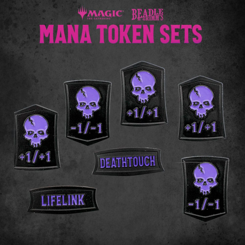 Magic the Gathering Dice and Token Pack Black Mana 5