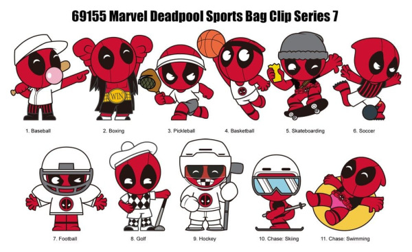 Deadpool 3D PVC Bag Clips Series 7 Display (24) 2